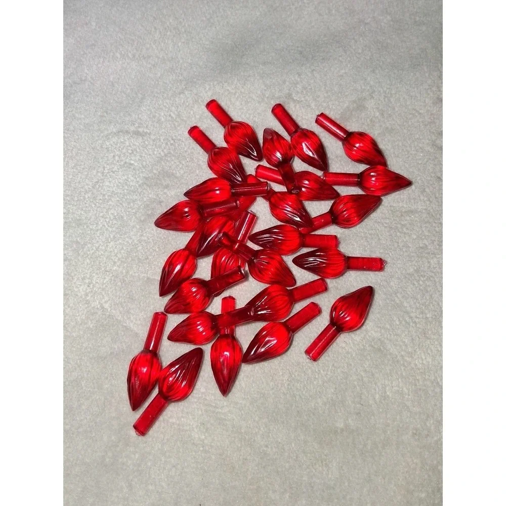 Lot of 25 Red Ceramic Christmas Tree Replacement Bulbs 3/4